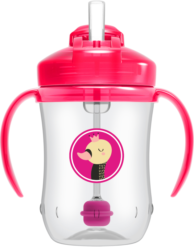 BOTELLA C/PAJILLA BABY 9 OZ ROSADA