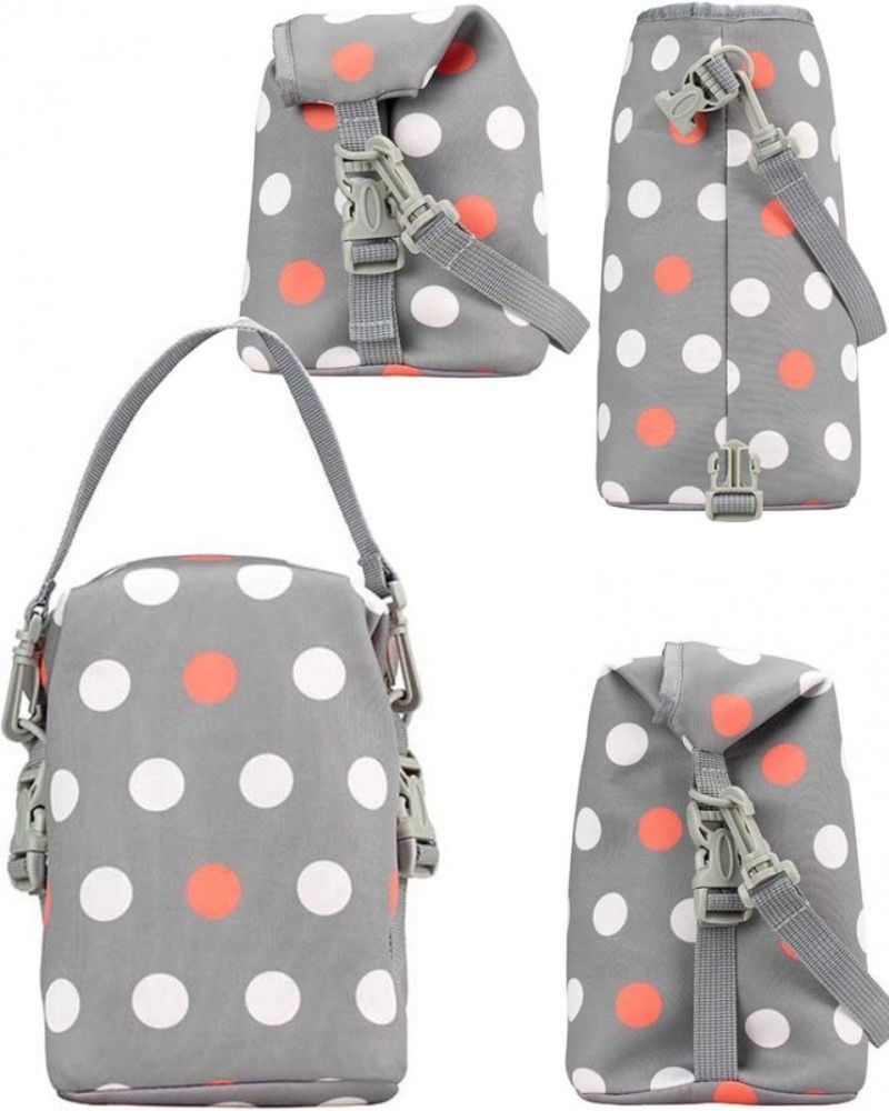 BOLSO PARA BIBERONES GRIS C/PUNTOS