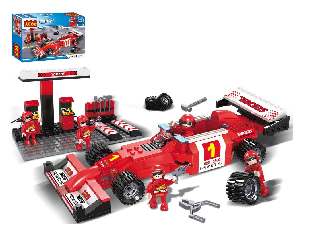 BLOQUES COGO RACER  AUTO DE CARRERA ROJO 218 PZ