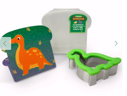 SET DE ALMUERZO CON CORTADOR DE SANDWICH DE DINOSAURIO
