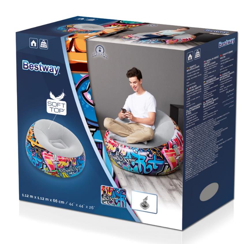 SILLAS INFLABLE GRAFITI 1.12MX1.12MX66CM