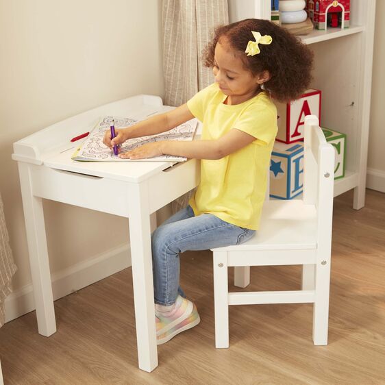 ESCRITORIO Y SILLA PARA NIÑOS BLANCO