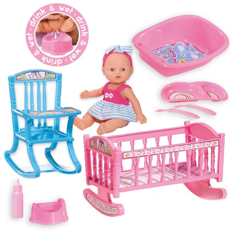 MUÑECA BEBE PETIT BEBE HACE PIPI