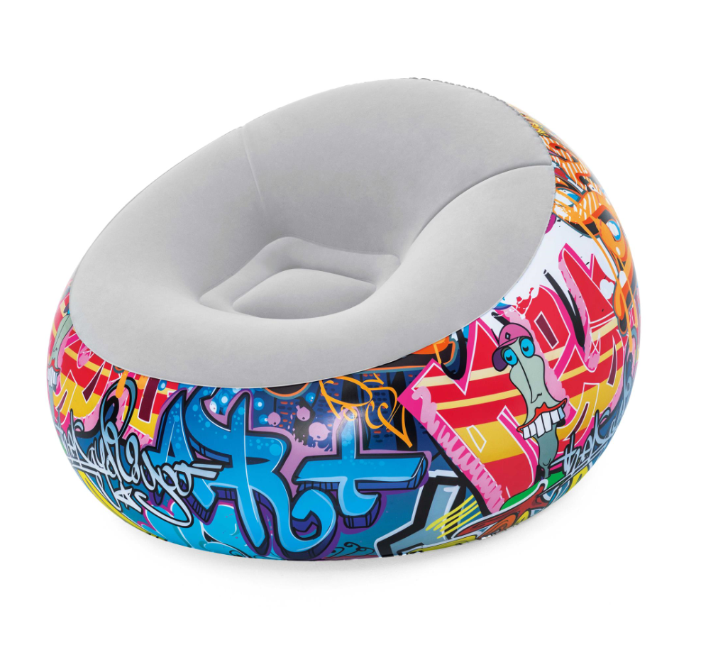 SILLA INFLABLE GRAFITI 1.12MX1.12MX66CM