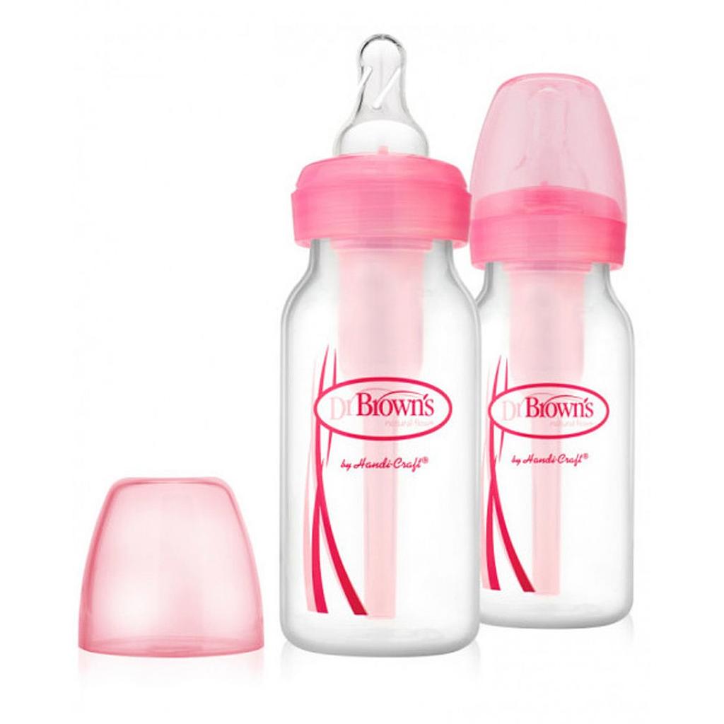 BIBERON B-ESTRECHA OPCIONES+ ROSADO 4OZ 2 PZ
