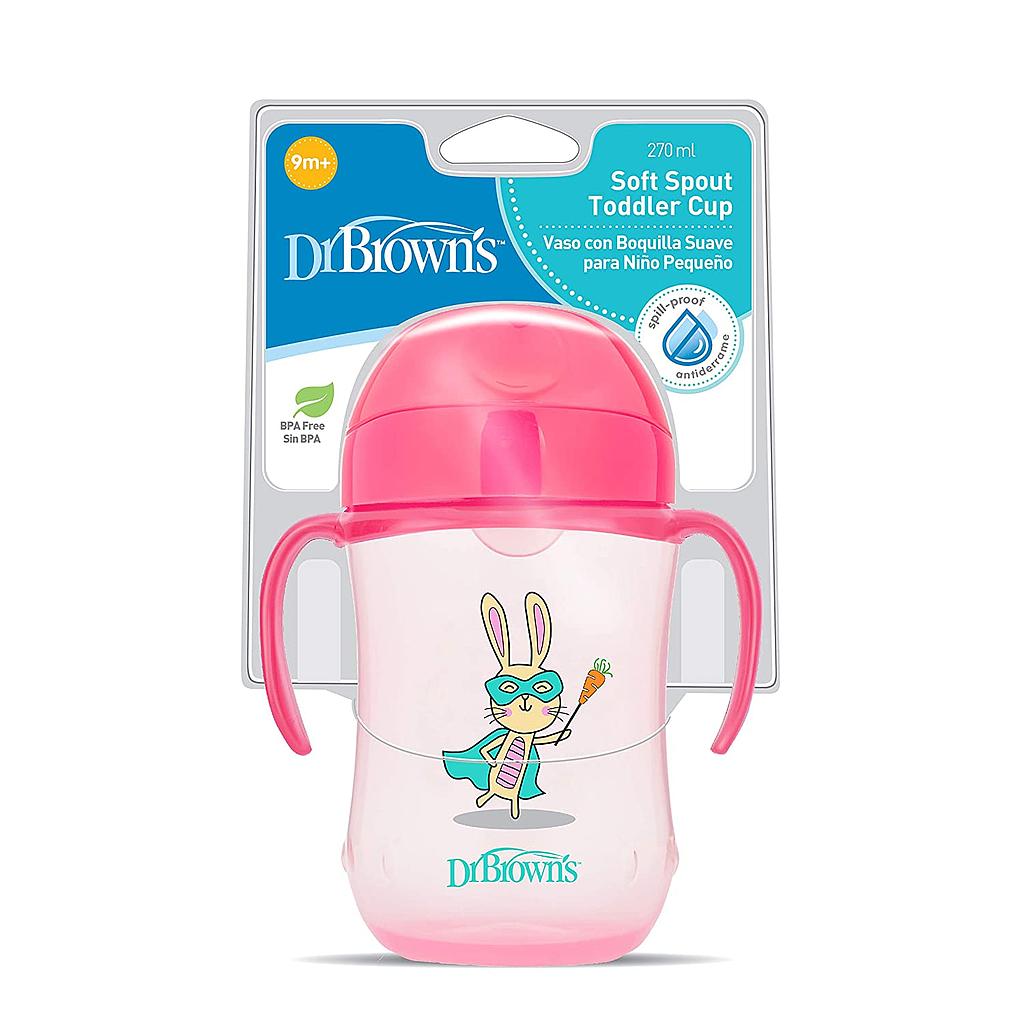 VASO TRANSICION BOQUILLA SUAVE SUPER HEROE ROSADO 9 ONZ