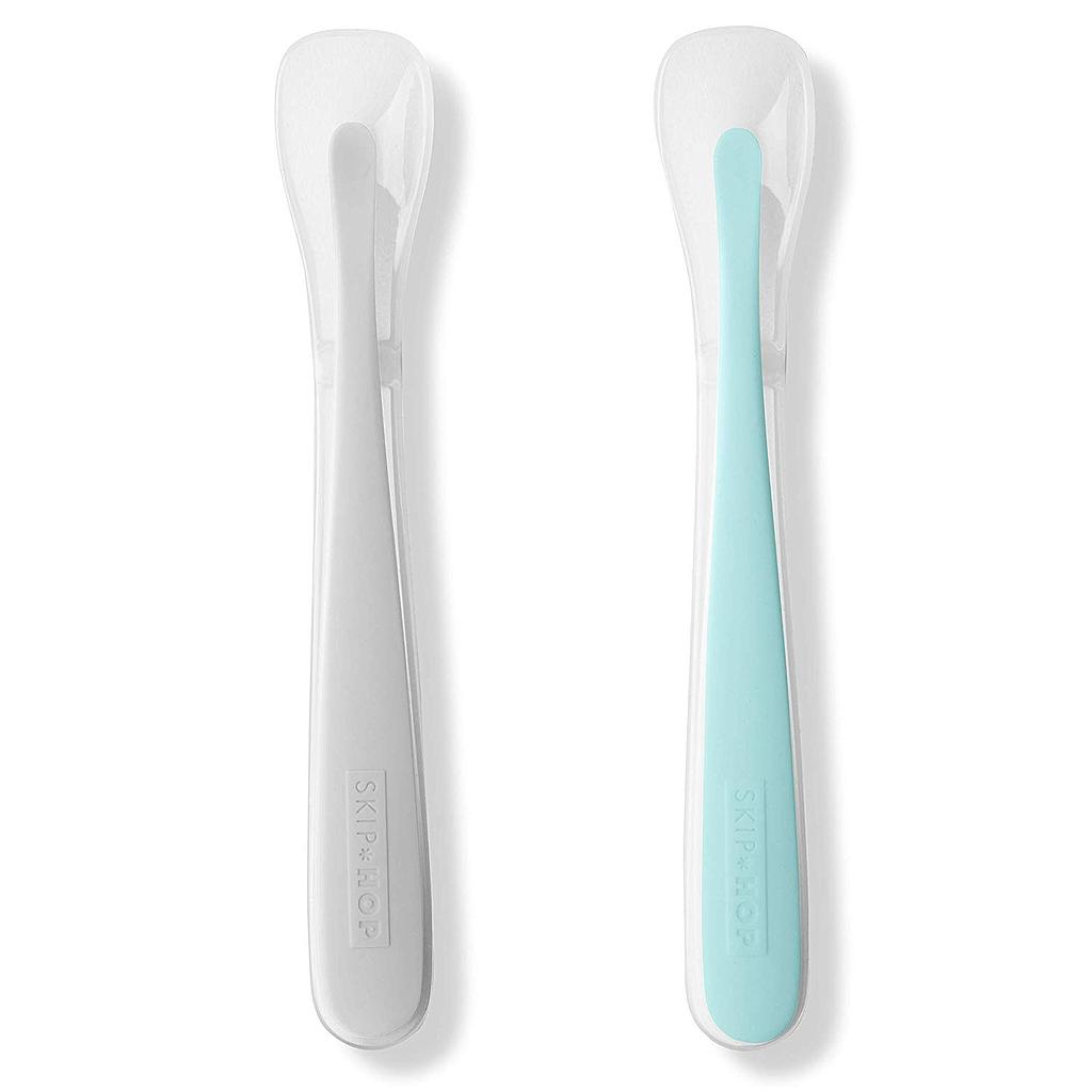 CUCHARA SUAVE SILICON GRIS/CELESTE 2 PZ