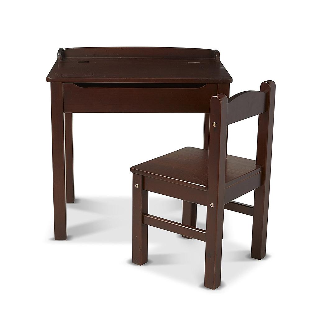 ESCRITORIO Y SILLA PARA NIÑOS CAFE
