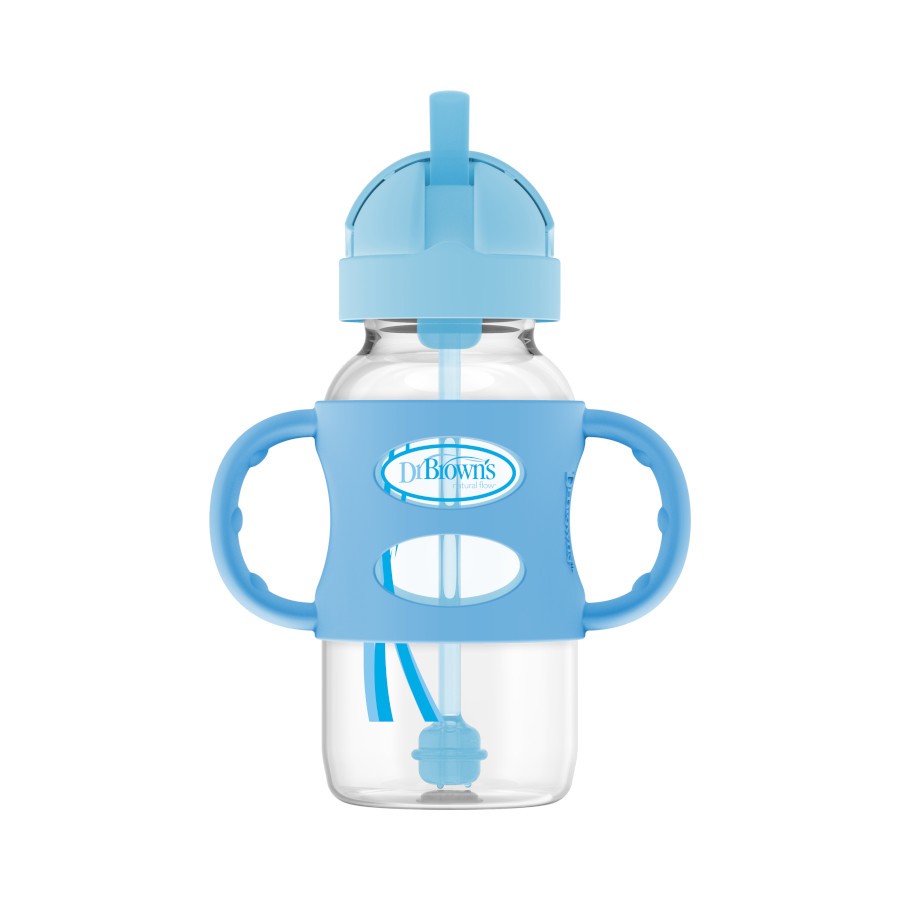 BOTELLA B-ANCHA C/PAJILLA + ASAS CELESTE 9 ONZ