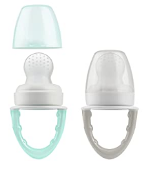 ALIMENTADOR DE SILICONA CELESTE/GRIS 2 PZ