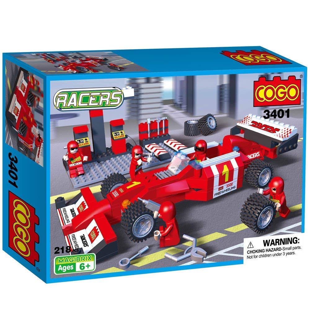 BLOQUES COGO RACER AUTO DE CARRERA ROJO 218 PZ