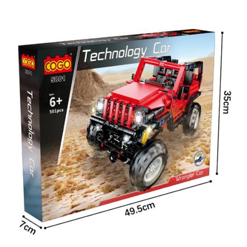 BLOQUES COGO JEEP 4X4 ROJO 501 PZ