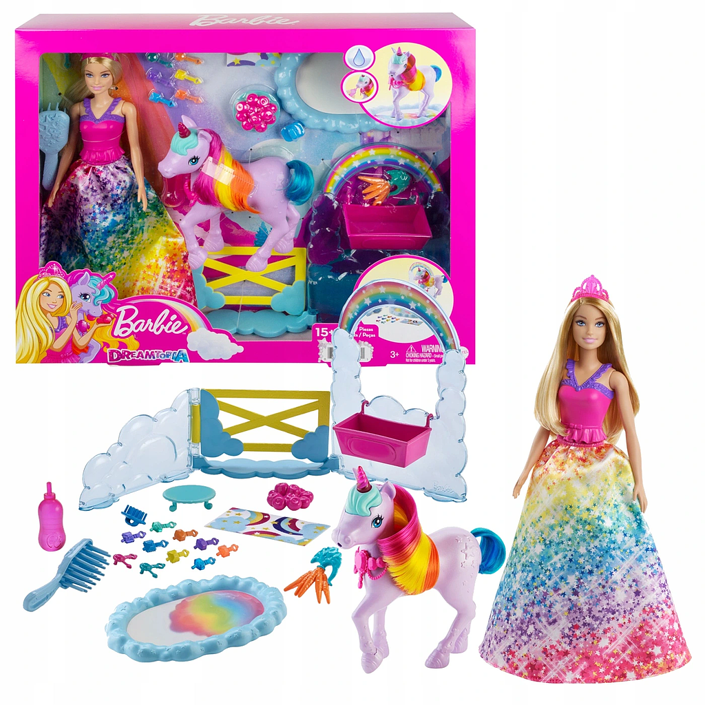 BARBIE MUÑECA PRINCESA SET MASCOTA