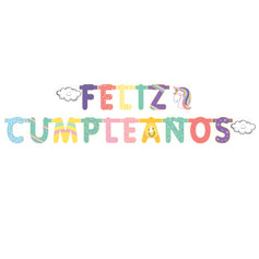 LETRERO FELIZ CUMPLEAÑOS UNICORNIO