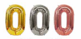 GLOBOS NUMERO # 0 16&quot; (ROSADO; DORADO; PLATEADO)