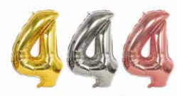 GLOBOS NUMERO # 4 40&quot; (ROSADO; DORADO; PLATEADO)