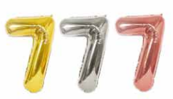 GLOBOS NUMERO # 7 40&quot; (ROSADO; DORADO; PLATEADO)