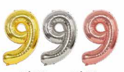 GLOBOS NUMERO # 9 40&quot; (ROSADO; DORADO; PLATEADO)