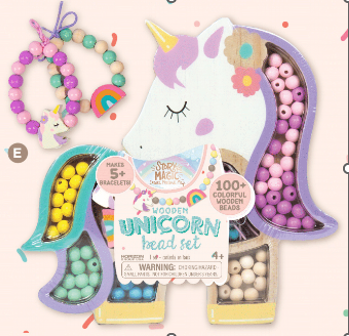 SM CUENTAS DE MADERA UNICORNIO